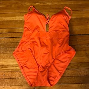 orange bathing suit